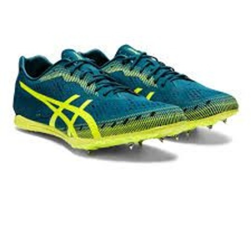 Asics Gun Lap 2‎ Running Spikes Shoes Men 8.5 Velvet Pine/Safety Yellow Colorway